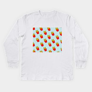 French fries Pattern Kids Long Sleeve T-Shirt